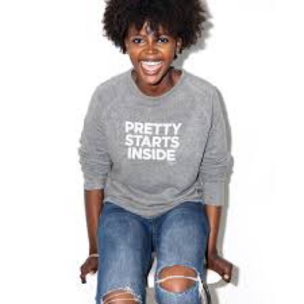 bkr ‘pretty starts inside’ raglan sweatshirt